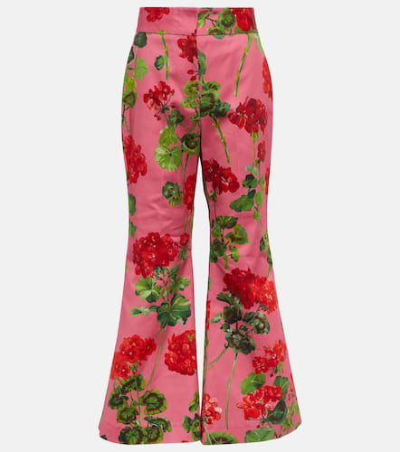 Pantalon évasé en coton mélangé à fleurs - Oscar de la Renta - Modalova