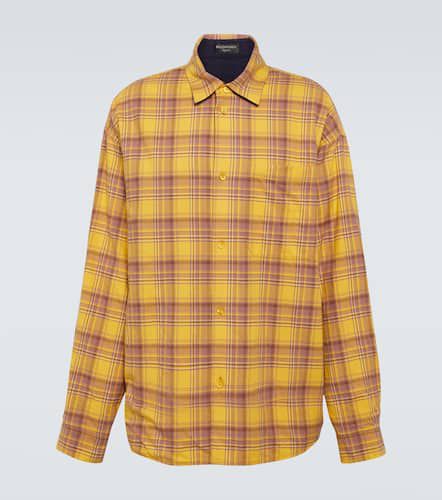 Chemise oversize en coton à carreaux - Balenciaga - Modalova