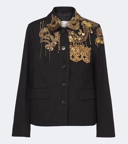 Blazer en coton à ornements - Dries Van Noten - Modalova