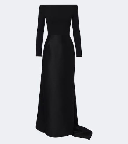 Robe longue Winslow en satin et crêpe - Solace London - Modalova