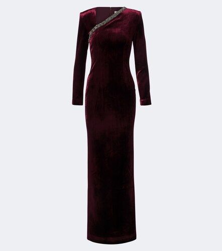 Robe longue en velours à ornements - Roland Mouret - Modalova
