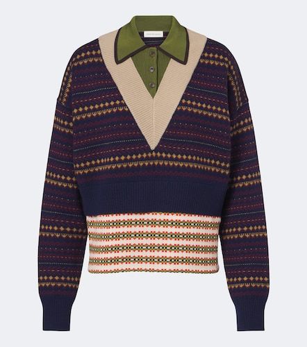 Polo en jacquard de laine mélangée - Dries Van Noten - Modalova