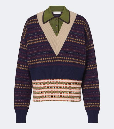 Polo en jacquard de laine mélangée - Dries Van Noten - Modalova