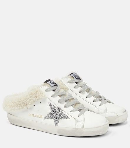 Mules Super-Star en cuir et shearling - Golden Goose - Modalova