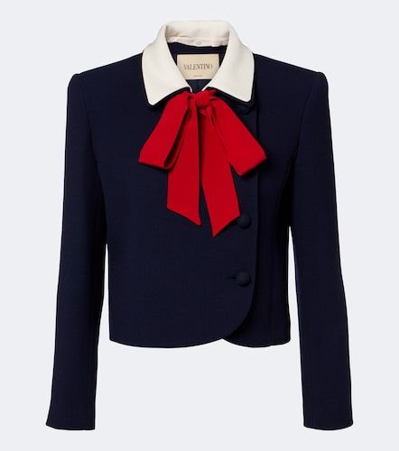 Veste en laine vierge à col noué - Valentino Garavani - Modalova