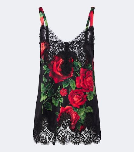 Caraco en coton et soie à fleurs - Dolce&Gabbana - Modalova