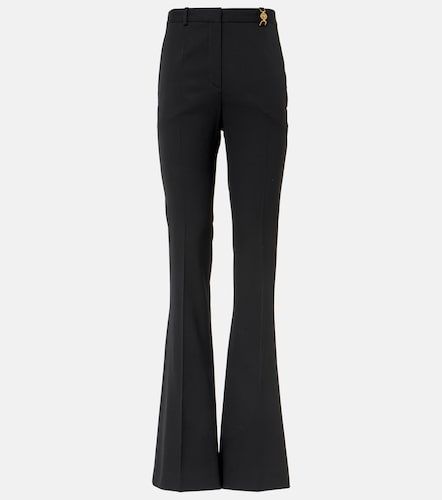 Pantalon évasé à taille haute en laine - Versace - Modalova