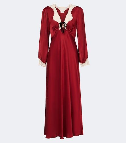 Robe longue Larah en satin à dentelle - Rixo - Modalova
