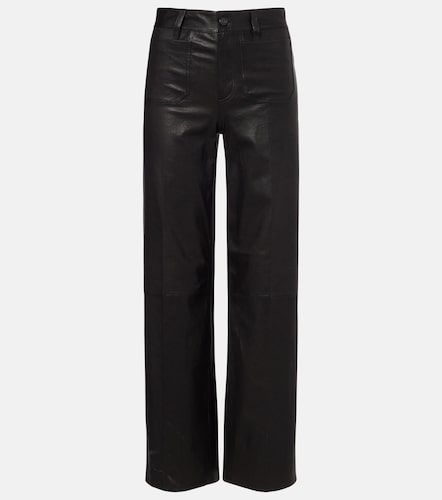 Pantalon Le Slim Palazzo à taille haute en cuir - Frame - Modalova