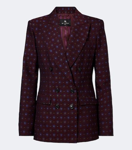 Blazer en laine et coton à motif floral - Etro - Modalova