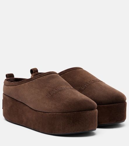 Mules compensées Alaska en daim - Balenciaga - Modalova