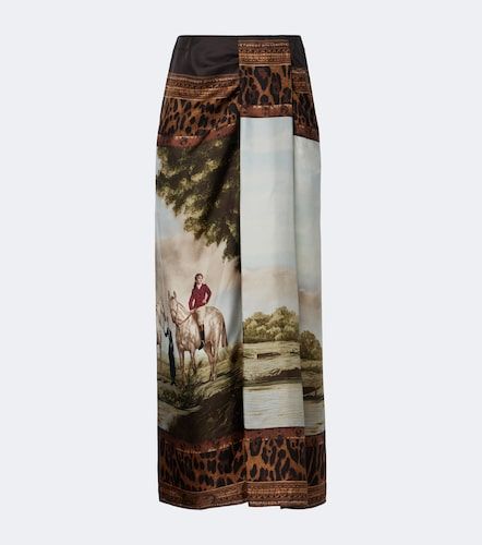 Jupe midi Debbie en soie à imprimé - Ralph Lauren Collection - Modalova