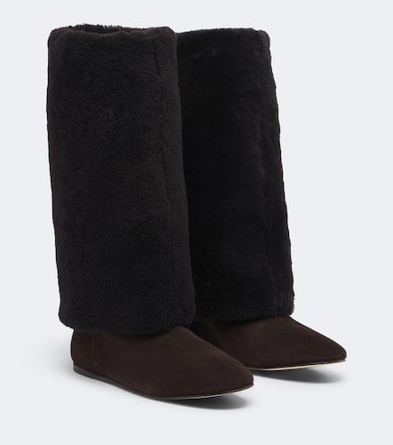 Bottes en shearling et daim - Yves Salomon - Modalova
