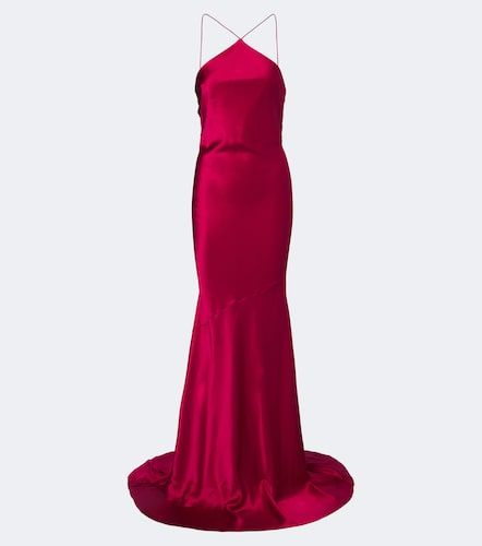 Robe longue en satin de soie - Alex Perry - Modalova