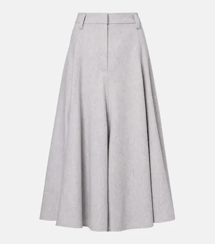 Jupe midi en laine vierge - Brunello Cucinelli - Modalova