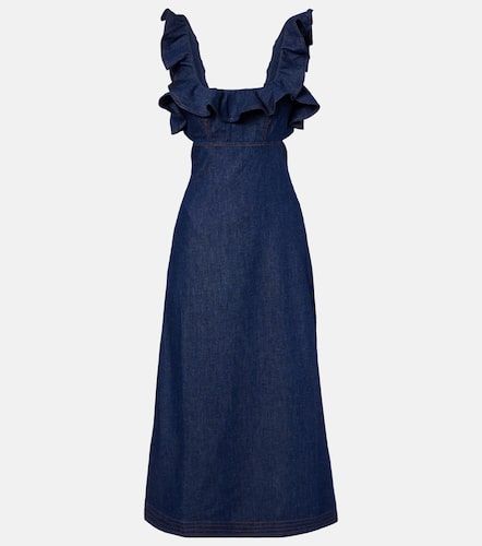 Robe midi Aster en denim à volants - Zimmermann - Modalova