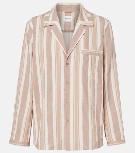 Chemise de pyjama rayée en coton - Saint Laurent - Modalova