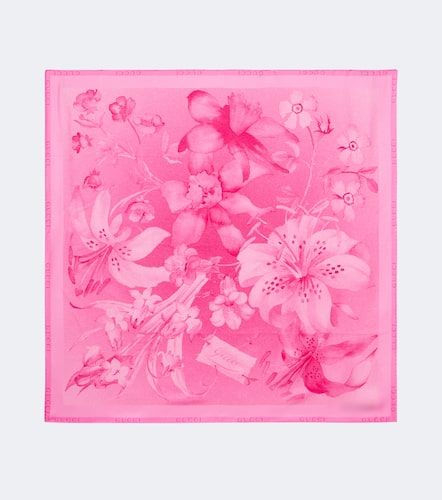 Foulard Flora en soie à imprimé - Gucci - Modalova
