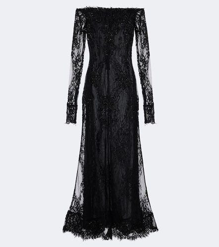 Robe longue en dentelle à sequins - Blumarine - Modalova