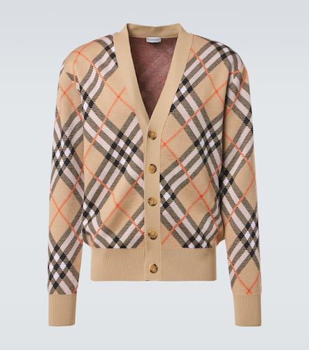 Cardigan Check en laine mélangée - Burberry - Modalova