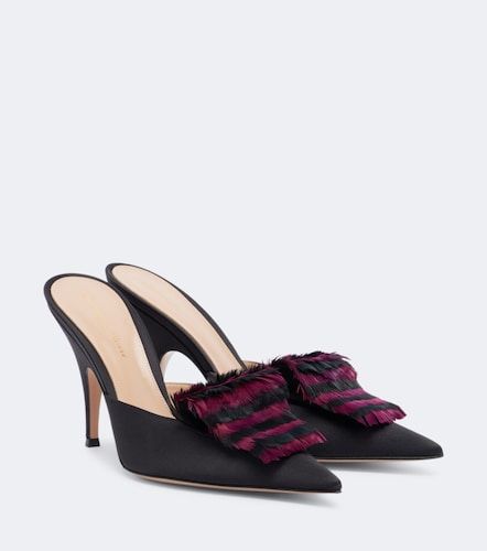 Mules en satin à plumes - Gianvito Rossi - Modalova