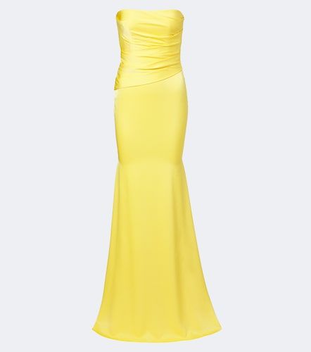 Robe longue bustier en satin - Alex Perry - Modalova