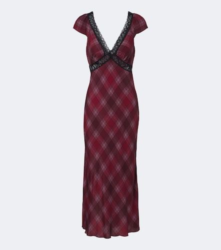 Robe midi Iggy à carreaux et dentelle - Rixo - Modalova