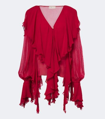 Blouse en crêpe à volants - Blumarine - Modalova