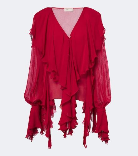 Blouse en crêpe à volants - Blumarine - Modalova