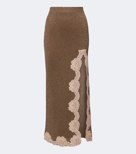 Jupe midi en lamé à dentelle - Valentino - Modalova