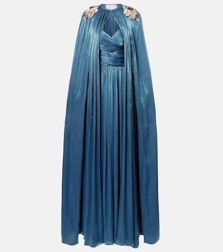 Robe bustier plissée à cape et ornement - Costarellos - Modalova