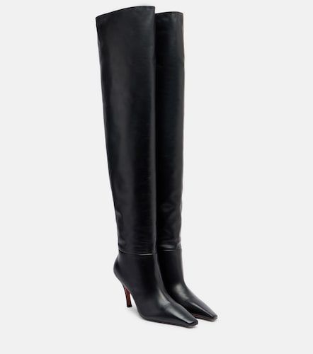 Cuissardes Jamie 80 en cuir - Amina Muaddi - Modalova