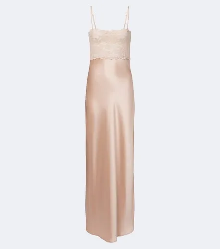 Robe longue Myra en satin à dentelle - Aya Muse - Modalova