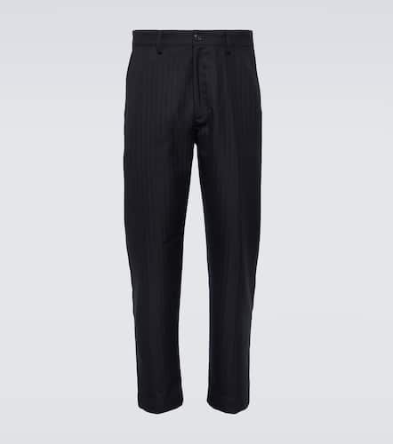 Pantalon droit rayé en laine et coton - Dries Van Noten - Modalova