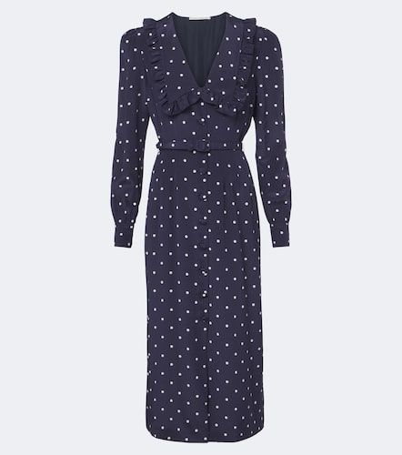 Robe midi en soie à pois - Alessandra Rich - Modalova