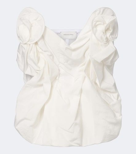 Top bustier en coton et soie à appliqués - Magda Butrym - Modalova