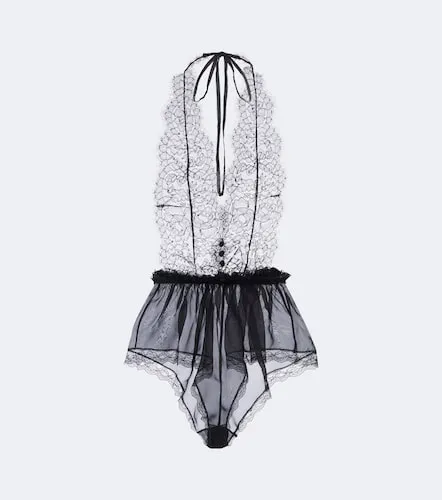 Body en dentelle de soie et coton mélangés - Dolce&Gabbana - Modalova
