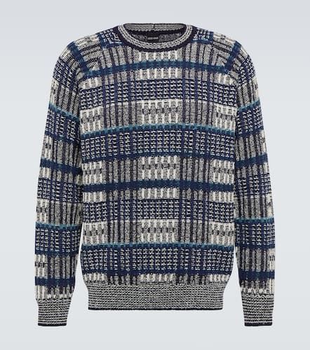Pull en coton mélangé à carreaux - Giorgio Armani - Modalova