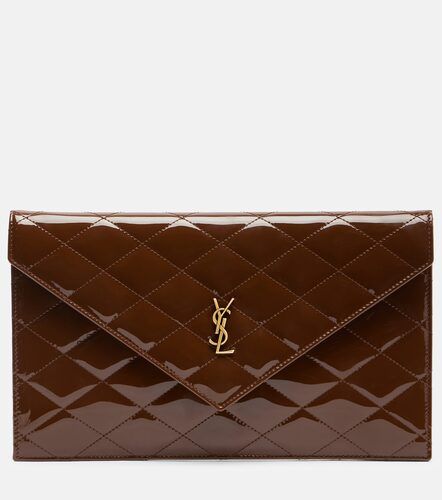 Pochette Paris en cuir verni matelassé - Saint Laurent - Modalova