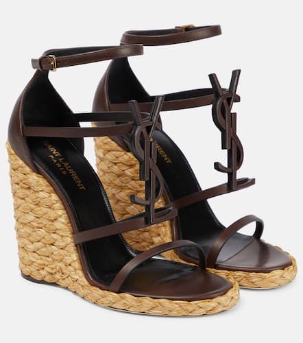 Sandales compensées Cassandra 115 en cuir - Saint Laurent - Modalova