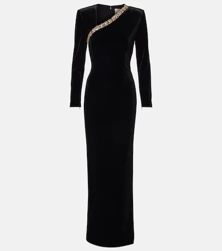 Robe longue en velours à ornements - Roland Mouret - Modalova