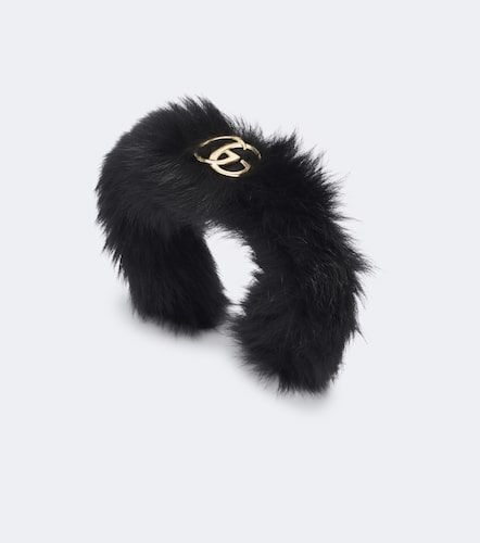 Serre-tête Double G en shearling - Gucci - Modalova
