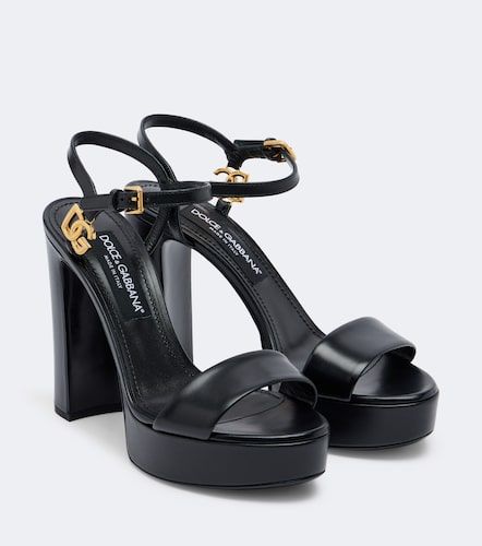 Sandales à plateau DG en cuir - Dolce&Gabbana - Modalova