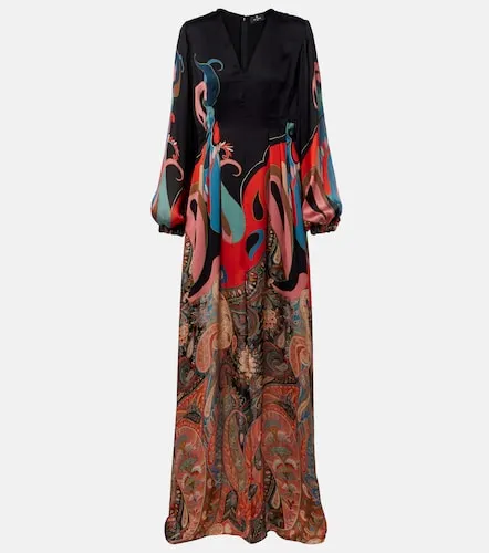 Robe longue en soie à motif cachemire - Etro - Modalova