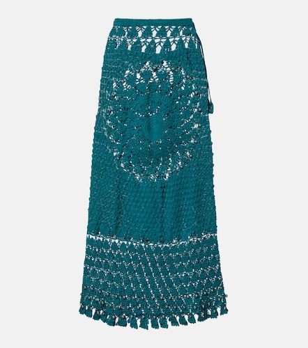 Jupe midi en coton à ornements - Rabanne - Modalova