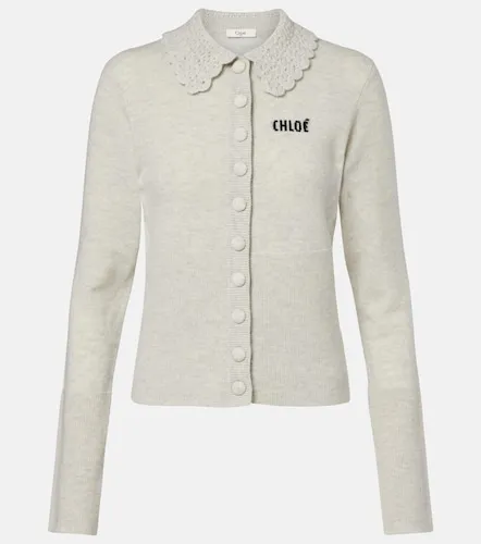 Chloé Cardigan en laine à logo - Chloe - Modalova
