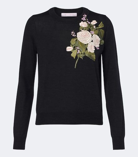 Pull en laine à broderies - Carolina Herrera - Modalova