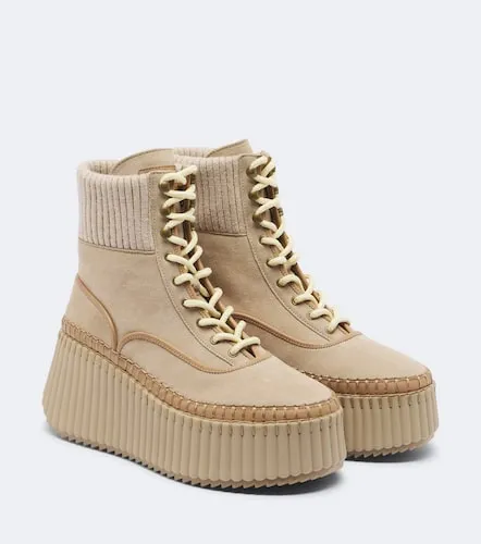Chloé Bottines compensées Nama en daim - Chloe - Modalova