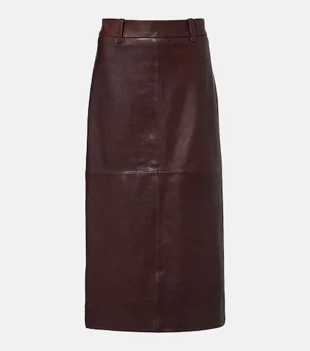 Jupe midi en cuir - Brunello Cucinelli - Modalova