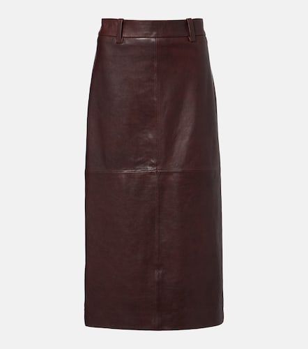Jupe midi en cuir - Brunello Cucinelli - Modalova